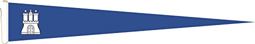 U24 Langwimpel Hamburg blau Fahne Flagge Wimpel 150 x 40 cm Premiumqualität von U24