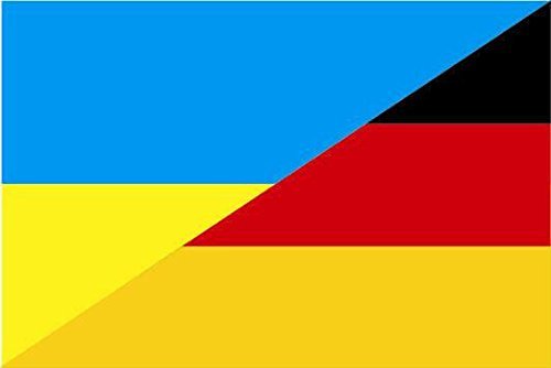 U24 Motorradflagge Ukraine-Deutschland Fahne Flagge 20 x 30 cm von U24