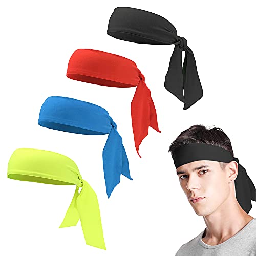 UBERMing Sport Stirnband für Herren Damen 4 Stück 110cm Unisex Haarband Elastisches Stirnband für Jogging Laufen Wandern Fahrrad- und Motorrad Fahren von UBERMing