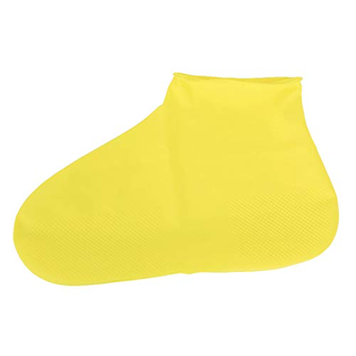 UEB 2 Stück Outdoor Regenschutz Überschuhe wasserdichte rutschfeste Silikon Schuhe Abdeckung Verschleißfeste elastische Regenschuhe Stiefel Schutz (Gelb, L) von UEB