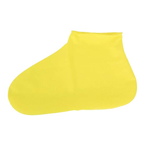 UEB 2 Stück Outdoor Regenschutz Überschuhe wasserdichte rutschfeste Silikon Schuhe Abdeckung Verschleißfeste elastische Regenschuhe Stiefel Schutz (Gelb, M) von UEB