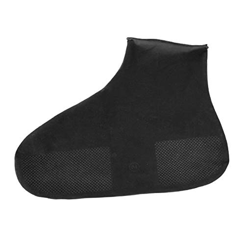 UEB 2 Stück Outdoor Regenschutz Überschuhe wasserdichte rutschfeste Silikon Schuhe Abdeckung Verschleißfeste elastische Regenschuhe Stiefel Schutz (Schwarz, M) von UEB