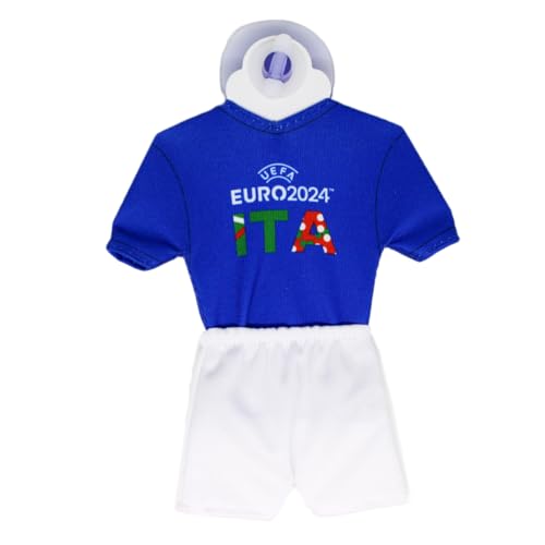 UEFA Euro 2024 Mini-Kit/Mini-Trikot 17x14cm, mit Saugnapf, Fussball Fanartikel, Europameisterschaft, offizielles Lizenzprodukt, Geschenkartikel (Italy Design) von UEFA Euro 2024