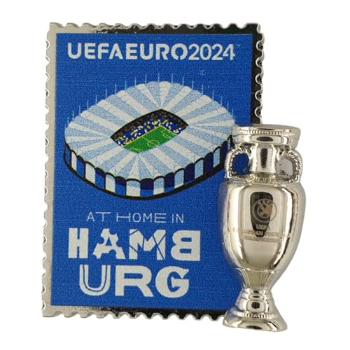 UEFA AMBALLCOM | Miniaturnachbildung Euro 2024 Cups | Anhänger der Gastgeberstadt | 23x31mm | Papierkarte | Geschenk für Fußballfans (Hamburg) von UEFA