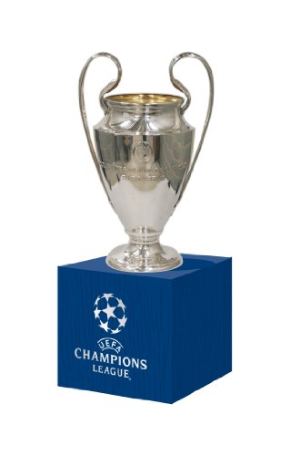 UEFA Pokalreplika Cl 45 Mm Auf Holzpodest UEFA-CL-45-HP, Silber, 45mm von UEFA