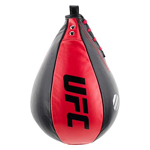UFC Speedbag aus Leder, Schwarz/Rot, 22,9 x 15,2 cm von UFC