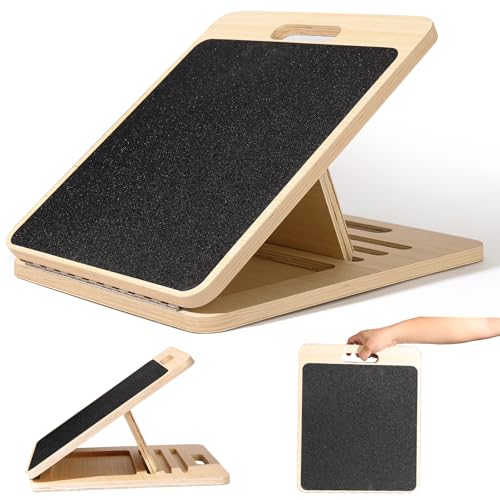 Balance Board aus Holz - Rutschfestes BalanceBoard für Erwachsene -,Gleichgewichtstrainer für Übung Körper Gleichgewicht strecken Beinmuskeln (Schwarz, Original Holz, 33 × 40 cm klappbar) von UFWLRD