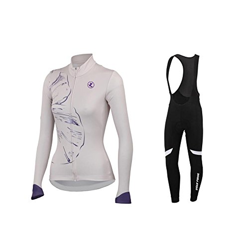 UGLY FROG Damen Radtrikot Set mit warm Fleece-Innenfutter/Trikot Langarm + Radlerhose Thermo Winddicht Fahrradbekleidung von UGLY FROG