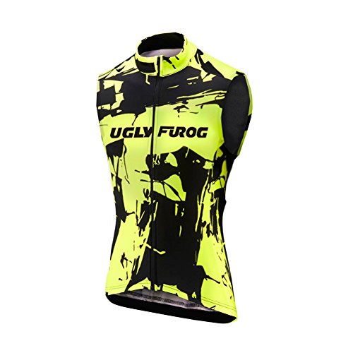 UGLY FROG Herren Ärmellos Sleeveless Radtrikot Triathlon Vest Mens Breathable Sleeveless Radtrikot Weste Radfahren Shirts Fahrrad Tops für Fahrrad von UGLY FROG