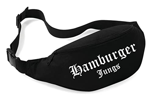 Hamburger Jungs Bauchtasche | Fussball Tasche - Ultras - Hamburg Hüfttasche - Supporter Bag | Schwarz von UGLYSHIRT