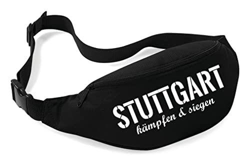 Stuttgart kämpfen und Siegen Bauchtasche | Fussball Tasche - Ultras - Stuttgart Hüfttasche - Supporter Bag | Schwarz von UGLYSHIRT