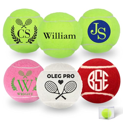 UIDMEN Personalisierter Tennisball, Geschenke für Tennisliebhaber, benutzerdefinierter Name, Spielbälle für Haustiere, Trainings- und Übungsbälle für Anfänger, Spieler, Trainer von UIDMEN