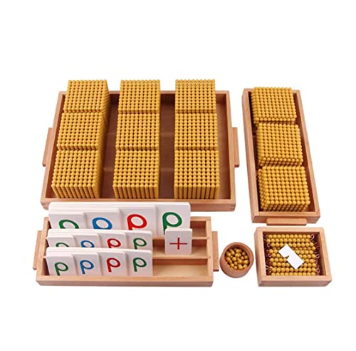 UIGJIOG Mathematik Material Montessori d'oder Perle Material Set, Holz Dezimalbank Spiel Elementary Mathematics Manipulative Spiel Zählen 1-1000. von UIGJIOG