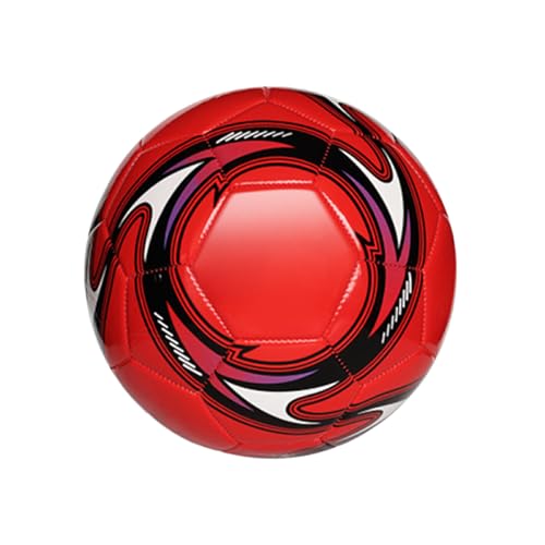 UIKEEYUIS Maschinell genähter Fußball, hervorragende Haltbarkeit und zuverlässige Luftspeicherung für Fußballbegeisterte, Fußbälle im Freien, Rot, Größe 4 von UIKEEYUIS
