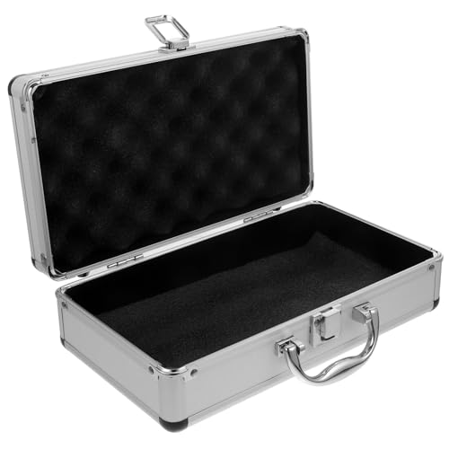 UKCOCO Aluminium-Aktentasche: Tragbare Hart-Aktentasche Mit Schloss Aluminium-Koffer Mit Schaumstoffeinlage Für Tests Kameras Und Werkzeuge von UKCOCO