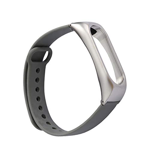 Kompatibel für Mi Band 2 Armband - Schutzhülle Carbon Fiber Ersatzband Armbänder für Mi Band 2 - Grau von UKCOCO