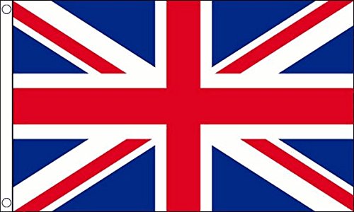 UKFlagShop 3 m x 2 m (90 x 60 cm-Union Jack Vereinigten Königreichs von Große 100% Polyester-Bretagne Flagge Banniere ideal für Festival Bar Club Aktivität Dekoration Partyzubehör von UKFlagShop