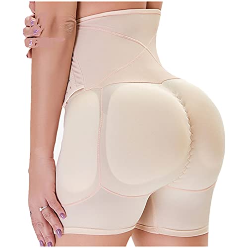 UKKD Butt Lifter Hose für Damen Hohe Taille Gefälschte Arsch Nahtlose Frauen Butt Lifter Control Slip Mit Pad Hip Enhancer Push Up-Apricot,XL von UKKD