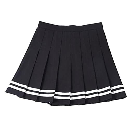 UKKD Faltenrock Hohe Taille Plissee Röcke Harajuku Röcke Frauen Mädchen Lolita Sailor Rock Große Schuluniform von UKKD