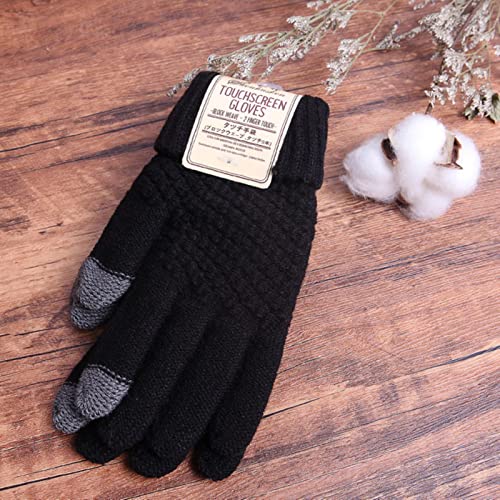 UKKO Handschuhe mit Touchscreen für Männer, aus Wolle, gestrickt, warm, für Erwachsene, für den Außenbereich, flexibel, Handschuhe, Radfahren, Radfahren, Verdickung, Winter, Herbst von UKKO