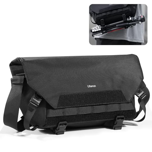 ULANZI Tactical Kameratasche Klein 9L Sling Fototasche mit Stativhalter Wasserdicht Messenger Bag für Kompakt Kamera Damen Herren Schwarz BC08 von ULANZI
