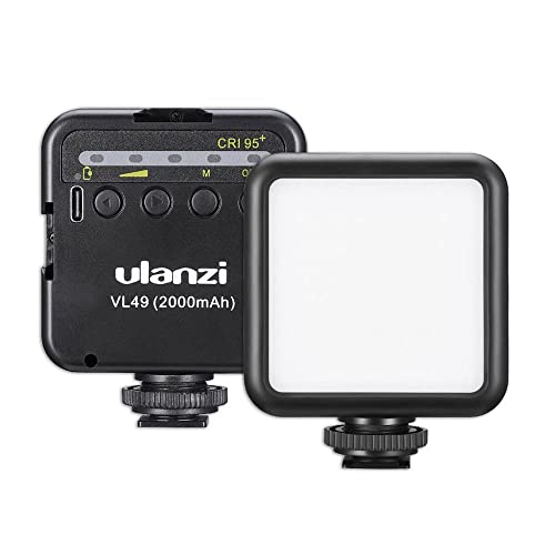 Ulanzi VL49 Mini LED Lampe für Smartphone und Kamera mit Einstellbarer Helligkeit 5500K CR95+ und 2000mAh Akku von ULANZI