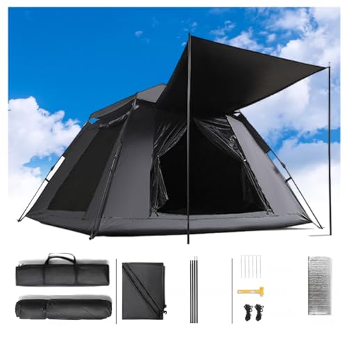 Pop Up Zelt, 5000 mm Wasserdicht,Insektensicher,Sonnensicher 3 Mann Zelt Ventilationssystem,Wetterfest Campingzelt für Familiencamping,Wanderparty (4 Personen) von ULPYO