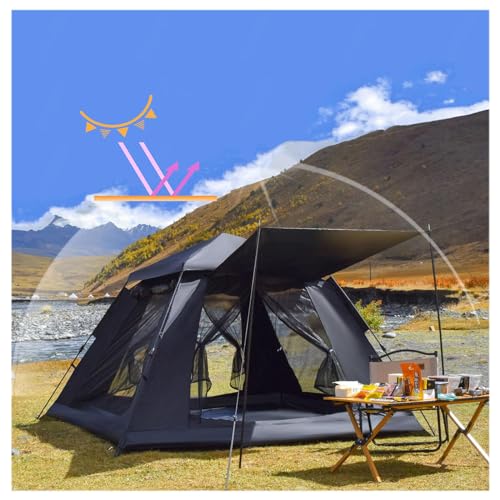 Zelt, 5000 mm Wasserdicht,Insektensicher,Sonnensicher Zelt 4 Personen mit Erweiterbare Veranda,Ventilationssystem Campingzelt 4 Personen für Wandercamping (4 Personen) von ULPYO