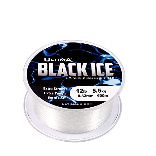 Ultima Black Ice Extra Stark Geringer Sicht Angelschnur-600m Spule, Transparent, 0.32mm-12.0lb/5.5kg von Ultima