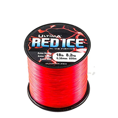 Ultima Red Ice Extra Stark Hoher Sicht Angelschnur-115gr Spule, Rot, 0.38mm-18.0lb/8.2kg von Ultima