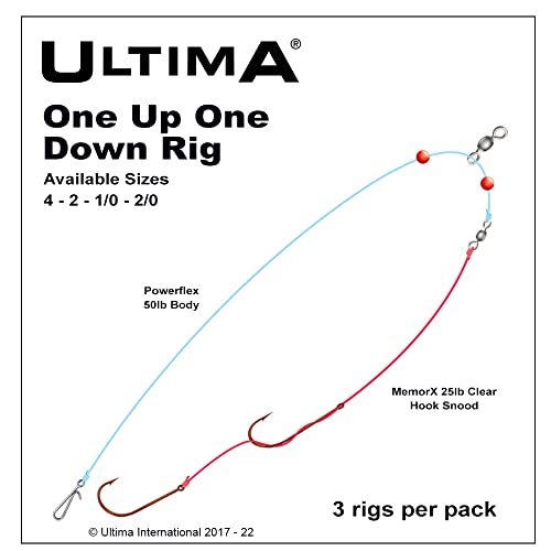 Ultima Unisex-Adult 1 Up 1 Down Rig Sea Fishing, Clear, 1/0 von Ultima