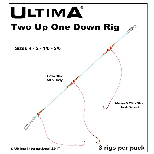 Ultima Unisex-Adult 2 Up 1 Down Rig Sea Fishing, Clear, 1/0 von Ultima