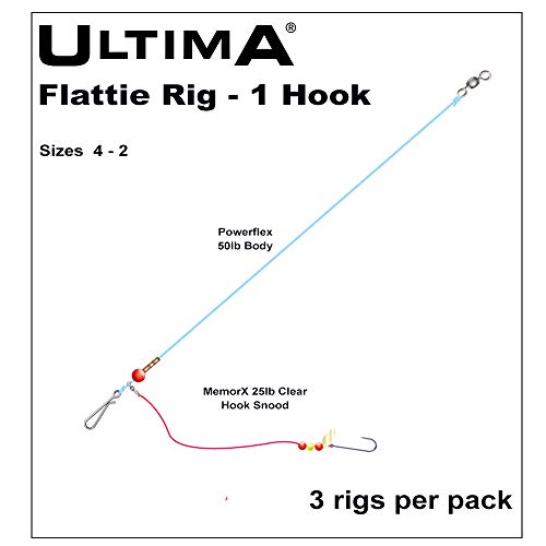 Ultima Unisex-Adult Flattie Rig-1 Hook Sea Fishing, Red/Sand, 4 von Ultima