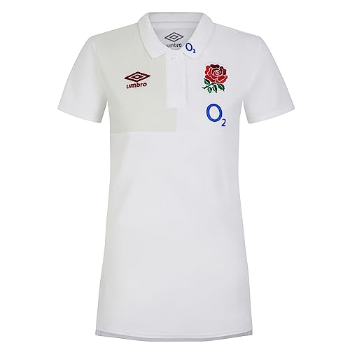 Umbro Damen England CVC Polo (O2) WMNS, Brilliant White/Foggy Dew, 42 von UMBRO