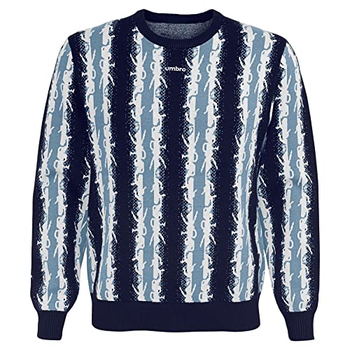 Umbro Herren #1 Sweater Sweatshirt mit Rundhalsausschnitt, Marineblau/Blauer Stein, Large von UMBRO