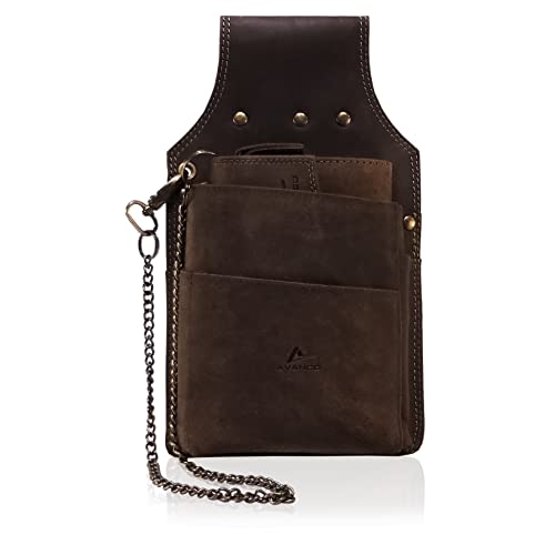 Leder Kellnerset Kellnerholster + Kellnerbörse (182A) Börse Halfter Tasche Braun Neu von UMTI