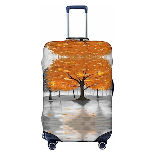 UNIOND Orange Tree Painting Printed Luggage Cover Elastic Suitcase Cover Travel Luggage Protector Fit 18-32 Inch Luggage, Schwarz , M von UNIOND