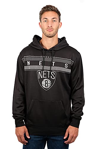 NBA Herren Fleece Hoodie Pullover Sweatshirt Poly Midtown, Herren, Midtown Hoodie,GHM1461F-BN-Medium, schwarz, Medium von Ultra Game