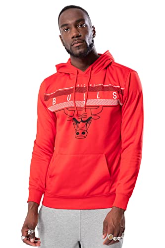 NBA Herren Fleece Hoodie Pullover Sweatshirt Poly Midtown, Herren, Midtown Hoodie,GHM1461F-CB-Medium, rot, Medium von Ultra Game