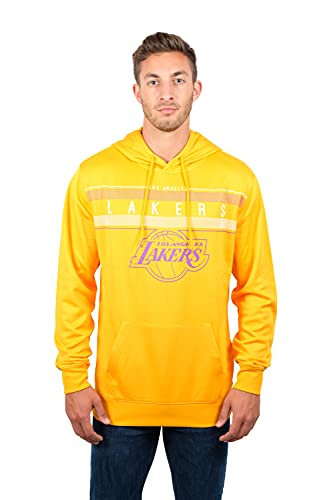 NBA Herren Fleece Hoodie Pullover Sweatshirt Poly Midtown, Herren, Midtown Hoodie,GHM1461F-LL-Large, gelb, Large von Ultra Game
