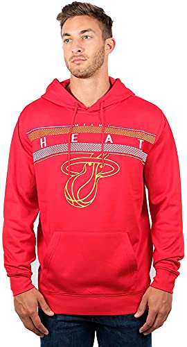 NBA Herren Fleece Hoodie Pullover Sweatshirt Poly Midtown, Herren, Midtown Hoodie,GHM1461F-MH-Small, rot, Small von Ultra Game