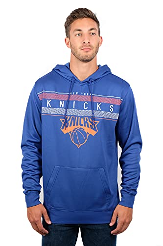NBA Herren Fleece Hoodie Pullover Sweatshirt Poly Midtown, Herren, Midtown Hoodie,GHM1461F-NY-Large, blau, Large von Ultra Game