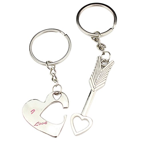 UOOOM 1 Paar Lover Schlüsselanhänger Herz und Pfeil Paar Schlüsselanhänger Anhänger Süßes Geschenk für Valentinstag Hochzeit Geburtstag Charismas (Stil B) von UOOOM