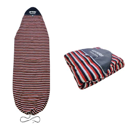 UPSURF Surfnoard Sockenabdeckung, lange Boardsocke, leichte Schutztasche für Ihr Surfbrett, 1,8 m, 1,8 m, Schwarz + Weiß + Rot, 1,8 m von UP SURF