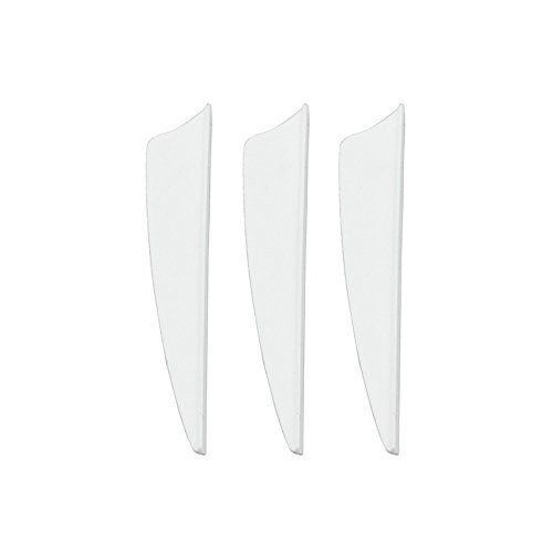 UP100 100 Stück 3 Zoll Schild-Form Bogenschießen Pfeile Flügel Fletches Kunststoff TPU Fletching für Jagd Zielpfeil (Weiß) von UP100