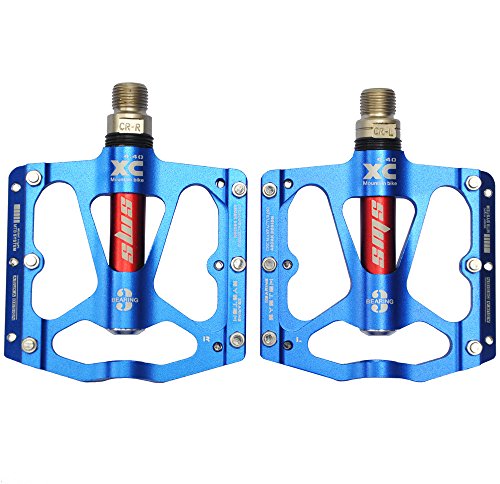 Fahrradpedale von UPANBIKE, ultraleicht, 1,43 cm, dreifaches Lager, aus Aluminium, blau von UPANBIKE