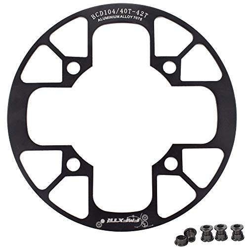 UPANBIKE Fahrrad Kettenblatt Schutz für Mountainbikes 104 BCD Aluminiumlegierung Kettenblattschutz für (36~38T, Schwarz). von UPANBIKE