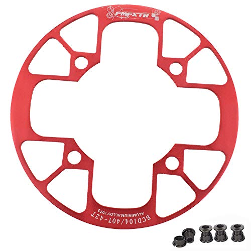 UPANBIKE Fahrrad Kettenblatt Schutz für Mountainbikes 104 BCD Aluminiumlegierung Kettenblattschutz für (40~42T,Rot) von UPANBIKE