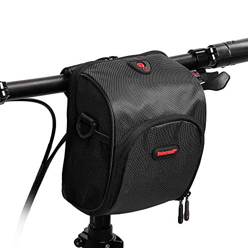 UPANBIKE Fahrrad Lenkertasche, Fahrradtasche Multifunktionale Fahrrad Vorderer Rahmentasche mit Schultergurt und Regen-Abdeckung(Schwarz) von UPANBIKE
