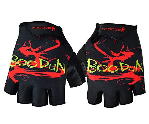 UPANBIKE Halbe Fingerhandschuhe Stoßdämpfung Gepolsterte Weiche Atmungsaktive rutschfeste Handschuhe Für Outdoor-Übung Radfahren Skate Ski MTB Männer Frauen(XL,schwarz) von UPANBIKE